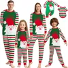 Année famille vêtements ensembles bébé vêtements chapeau de noël lettre impression père mère enfants pyjamas Homewear 231226