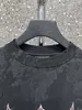 Классическая футболка с короткими рукавами для тяжелой промышленности, английская сломанная дыра, железная башня, анти-разрушение, нарисованная вручную парижская полоса