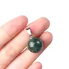 Hänge halsband 2st Natural Stone Rose Quartz Crystal Malachite Agate Charms Ball Shape Pendants DIY för smycken Making Necklace