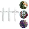 Decorative Flowers 3 Pcs Decor Garland Decoration Wedding Wreath Rings DIY Form Wall-mounted Cross Frame Metal Wire Frames Making Tool