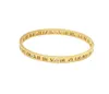 Rose Gold Color 6pieceslot Titanium Steel Roman Numerals Cuff Bracelet Yellow Tone Zircon Jewelry Whole 6mm Bangle for Wome2850674