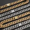 Chains 10/12/14mm Heavy Punk 18K Gold Plate Cuban Link Chain Necklace Men Women HipHop Polished Stainless Steel Fashion Chunky Jewelry