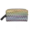 Cosmetic Bags Boho Chic Modern Zigzag Makeup Bag Women Travel Organizer Kawaii Geometric Multicolor Storage Toiletry