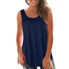 Damen Tanks Frauen Casual Sommer Lose ärmellose Rundhals Weste Tank Shirt Tunika Bluse Tops Cami P5