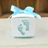 20/50/100 stycken Baby Foot Candy Box Baby Shower Paper Bag Footprints Party Present Box 231227