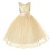 Robes de fille Style robe mignon paillettes sans manches gilet princesse dentelle bébé enfants fête mariage demoiselle d'honneur robe