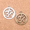 32pcs Antique Silver Plated Bronze Plated Yoga OM Charms Pendant DIY Necklace Bracelet Bangle Findings 25mm263u