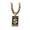 Colliers de pendentif Goth Dollar Sign Cash Money Records Iced Out Collier Cuban Hip Hop Jewlery Street Rappeur Boyfriend Giftpe6349754