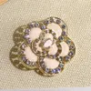 Diamond Brooches Pearl Women Designer Pins Letter