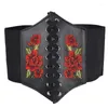 Belts Women Belt Stretch Design Black Leather Girdle Dress Jeans Versatile Luxury Fashion Wide Goth Punk For Corset