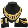 Fashion Woman Necklace Jewelry Set Electric Italy Gold Plated Pendant Wedding Party Earring Ring SYHOL Wholesale 231226