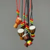 Pendentif Colliers 5pcs Mini Jambe Drummer Individualité Djembe Percussion Instrument de musique Collier Africain Tambour à main Toy299I