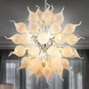 Art deco chandelier Hand blown glass chandelier Hanging light fixtures for Bedroom Dining room Living room Kitchen (can be customized in size and color)