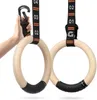 Lint Danslint 28mm32mm Houten Gymnastiekringen met verstelbare nummerriemen Optrekbare antislip voor Crossfit-training 230608