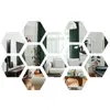 Wandaufkleber, WINOMO, 12 Stück, sechseckiger Acrylspiegel, für Zuhause, Wohnzimmer, Abziehbilder, moderne DIY-Kunst, Wanddekoration (Si
