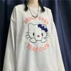 Tシャツのハラジュクスタイル秋の新しい日本の柔らかい姉妹漫画猫猫韓国のゆるい長いledleevedtシャツ女子学生トップティー