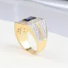 Naturalny kamień szlachetny 14k białe złoto i pierścień dla mężczyzn Anillos de Hip Hop Bizuteria Wedding Rock Diamond Box Pierścienie 280W