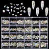 480pcsBox Crystal AB In Grids Flat Back Nail Art Gem With 1 Pick Up Pen Clear Big Box High 231226