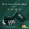 50 PCS Inkin Kits de aguja de tatuaje de cartucho real Rl RS M1 RM Tamaños mixtos Liner de revestimiento para tatuajes rotativos de tatuajes 231227