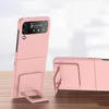 Mobiltelefonfall Anti-Slip Stand Cell Phone Case för Samsung Galaxy Z Flip 4 5 5G Flip4 Flip5 Flip3 ZFLIP4 Flip 3 Zflip Zflip3 Matte Feeling Capa