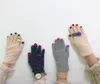 Cinq doigts gants japonais femmes motif de ongles drôles broderie hiver chaude épaississe en fausse laine cyclisme conduisant couleurs solides mittens8478957