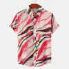 Casual overhemden voor heren Kleurrijk pigment 3D-bedrukt herenoverhemd Man/damesmode Korte mouwen Knop Streetwear Oversized unisex-kleding