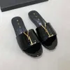 Designer FF patroon stof slides dames heren mode lederen sandaal gesp sandaal platte hak comfortabele slipper outdoor strand slider