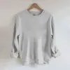 Sweats à capuche pour femmes Femme Sweat-shirts de couleur unie Oneck T-shirt à manches longues Vêtements T Femmes Sous-chemises Manches courtes Packs Spandex
