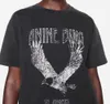 2023 A Bing Niche Eagle Print t Shirt Fried Snowflake Color Washing Designer Tee Women Black Short-sleeved T-shirt Tops Polos Cheap Sale High Quality 5115ess