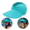 Szerokie brzegowe czapki damskie pusta czapka słońce Outdoor Sport Beach Visor Camping z włosami Piękny umysł