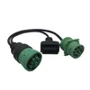 J1939 Teka 9-pin green male connector waterproof plug female docking to OBD2 16-pin female connector wire