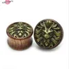 1PAIR LION YÜZ EAR TÜRNELLER EAR TÜPLERİ ÖZELLİKLER EAR DELİK AHŞAP TAKILARI Sfenks Desen Genişletici Reamer Vücut Takı 8mm-20mm268u