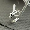 Cluster-Ringe, englische Gravur, echtes 925er-Sterlingsilber für Frauen, verstellbarer Ehering, modisches Sterling-Silber-Schmuck-Mädchen-Geschenk #24