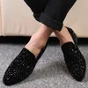 Black Spikes Brand Mens Loafers Luxury Shoes Denim And Metal Sequins High Quality Casual Men 231227