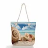 Avondtassen Aanpassen Mode Opvouwbare Dames Grote Handtas Cartoon Shell Zeester Print Dames Tote Duurzame Hoge Kwaliteit Reizen Strand