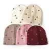 Berretti Caldi Berretti Pentagramma Cappello a coste in cotone Donna Autunno Inverno Cappelli lavorati a maglia Donna Stretch Slouchy Striped Baggy Skullies Cap