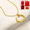 Spring New Pendant Necklace Classic Logo Designer Love Necklace Luxury Style Stainless Steel Gold Plated Necklace Box Packaging Boutique Jewelry