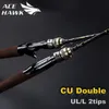 CU DOUBLE 1.8m Lure Fishing Rod Fast Action UL L Tips Carbon Spinning Jigging rod 2 sections Tackle 231227