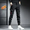 Fashion Tactical Cargo Pants Men Cotton Sport Joggers Streetwear Casual Slim Fit Drawstring Trousers 231227