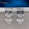 Vinregem 100% 925 sterling zilver Emerald Cut G gemaakt Moissanite diamanten Edelsteen oorbellen oorstekers fijne sieraden geheel 2102913