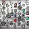 50 Stück Barock Stil Vintage Strass Ringe Blumen Feder Design211I