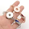 Bracelets de charme SG0232 Mode Métal Cuir Simple Strass Argent Couleur Doré Snap Bracelet Bracelet Fit 18MM Boutons Bijoux1302A