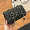 Vintage Emblem WOC WOC BAMBA RAMPER CAVIAR Skórzana Połączona Crossbody Portfer Portfer Gold Hardware Karta Trend Trend Wycieczka Moneta Torebka Fanny