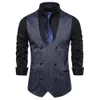 Personalità della moda a strisce a doppio petto maschile per il matrimonio casual Best Man's Business gilet da uomo