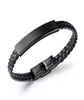 Mode smycken herr svart charm handgjorda braid läder armband hitta rostfritt stål design diy punk hiphop armband för män2875354