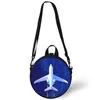 Sacs de soirée Avion Ciel Enfant Maternelle Sac 3D Imprimer Bandoulière Épaule Pour L'école Femmes Mini Sacs Ronds Rugtas