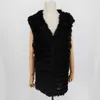 Women's Fur Faux Fur 2021 Women Real Rabbit Fur Vest Sleeveless Gilet Knitted Fur Coat Women Fur Coats J231227