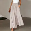 Damesbroeken Dames Hoge kwaliteit Geplooide wijde pijpen Lange zomer Eenvoudige casual taille Lean Fold Culottes