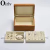 Oirlv Retro Solid Wood Jewelry Gift Box Square Wood Big Ring Earrings Organizer Storage Box Multifunktionsmycken Display Props 231227