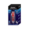 Trimmer kemei قابلة لإعادة شحن الشعر قطع Hine الحلاق يتلاشى الشعر clippers 10w cordless trimmer غطاء شفاف قاعدة حمراء km1761